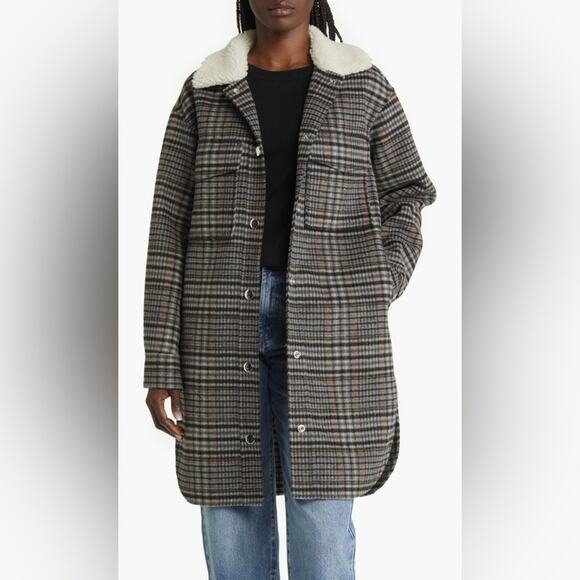 NWT New Rails Jaro Plaid Oversized Wool Blend Jacket Size XS - Picture 1 of 10